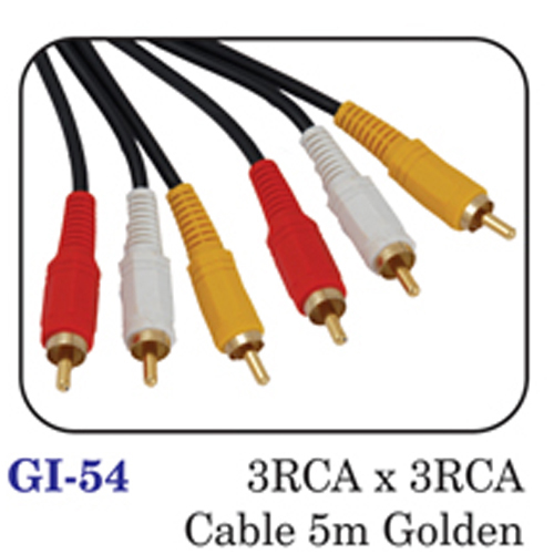 3rca X 3rca Cable 5m Golden