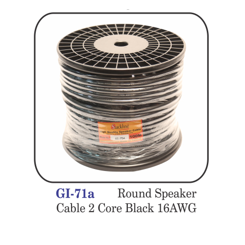 Round Speaker Cable 2core Black 16awg (taiwan)