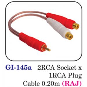 2rca Socket X 1rca Plug Cable 0.20m (raj)