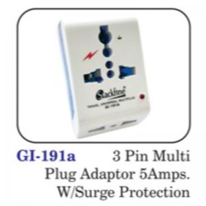 3 Pin Multi Plug Adaptor 5amps. W/surge Protection