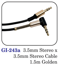 3.5 Mm Stereo X 3.5mm Stereo Cable 1.5mm Golden