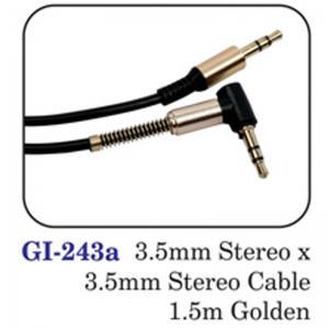 3.5mm Stereo X 3.5mm Stereo Cable 1.5m Golden