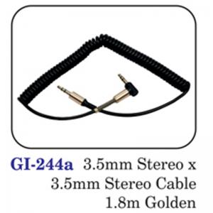 3.5mm Stereo X 3.5mm Stereo Cable 1.8m Golden
