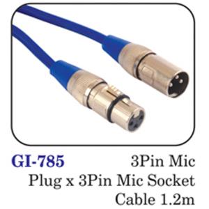 3pin Mic Plug X 3pin Mic Socket Cable 1.2m