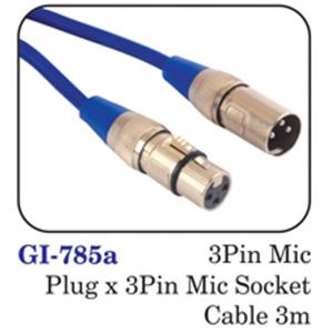 3pin Mic Plug X 3pin Mic Socket Cable 3m