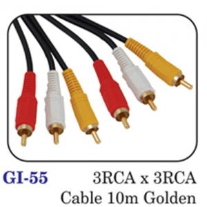 3rca X 3rca Cable 10m Golden