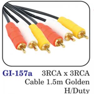 3rca X 3rca Cable 1.5m Golden H/duty