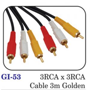 3rca X 3rca Cable 3m Golden