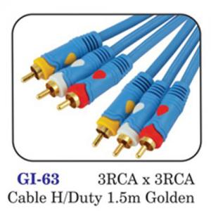 3rca X 3rca Cable H/duty 1.5m Golden