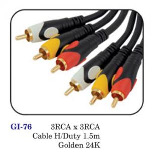 3rca X 3rca Cable H/duty 1.5m Golden 24k