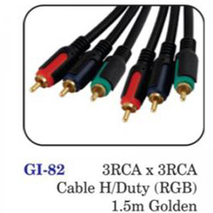 3rca X 3rca Cable H/duty (rgb) 1.5m Golden