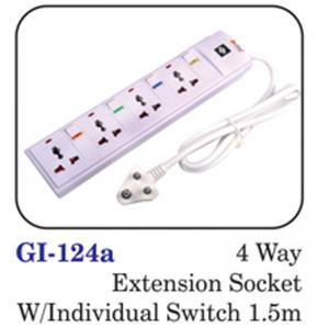 4 Way Extension Socket W/individual Switch 1.5m