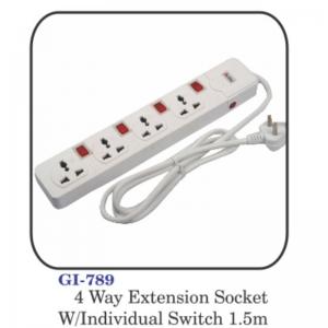 4 Way Extension Socket W/individual Switch 1.5m