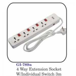4 Way Extension Socket W/individual Switch 3m