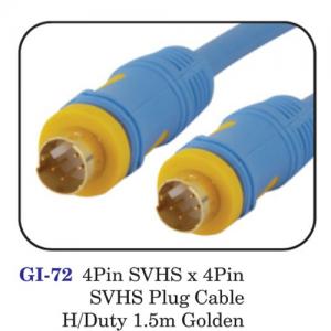 4pin Svhs X 4pin Svhs Plug Cable H/duty 1.5m Golden