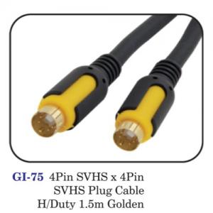 4pin Svhs X 4pin Svhs Plug Cable H/duty 1.5m Golden