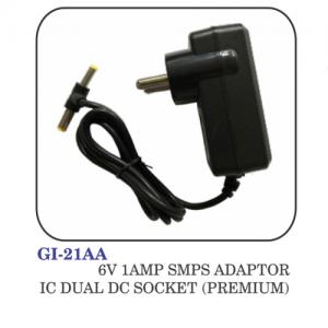 6v 1amp Smps Adaptor Ic Dual Dc Socket