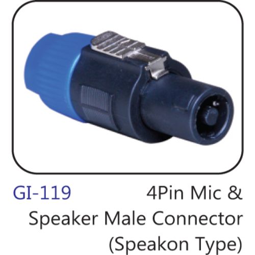 4pin Mic & Speaker Male Connector (speakon Type)