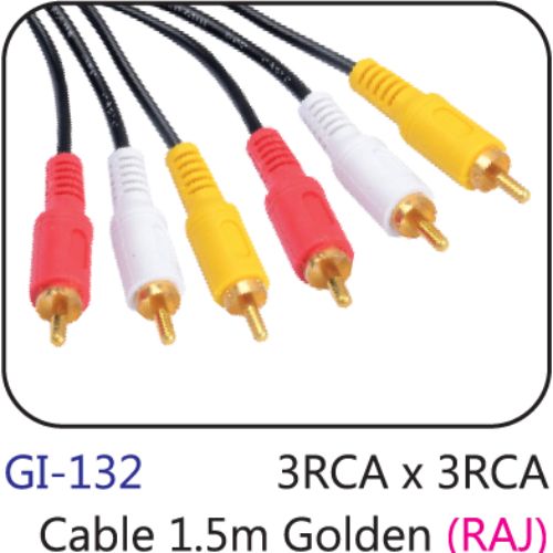 3rca X 3rca Cable 1.5m Golden (raj)