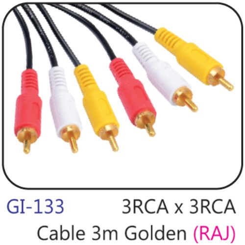 3rca X 3rca Cable 3m Golden (raj)