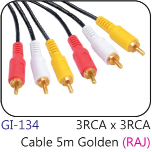 3rca X 3rca Cable 5m Golden (raj)