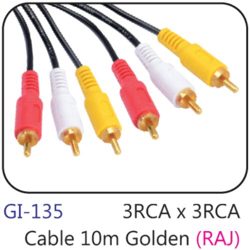 3rca X 3rca Cable 10m Golden (raj)