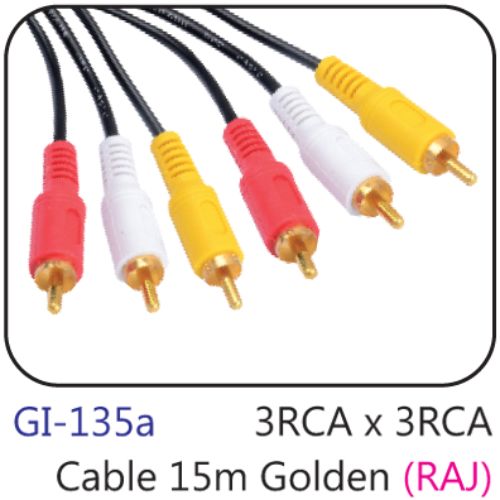3rca X 3rca Cable 15m Golden (raj)