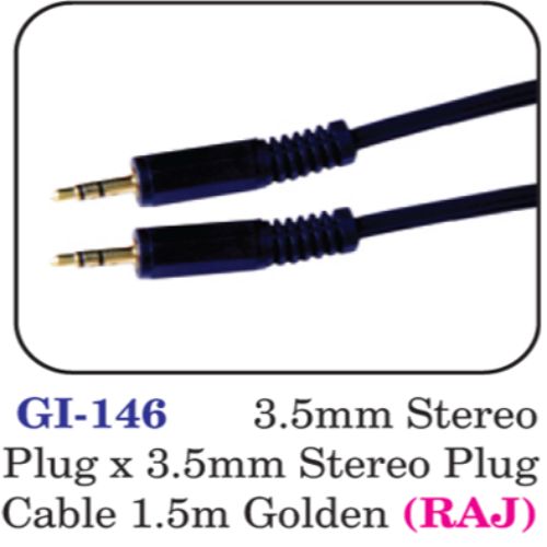3.5mm Stereo Plug X 3.5mm Stereo Plug Cable 1.5m Golden (raj)