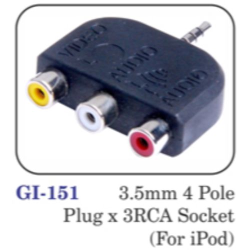 3.5mm 4 Pole Plug X 3rca Socket (for Ipod)