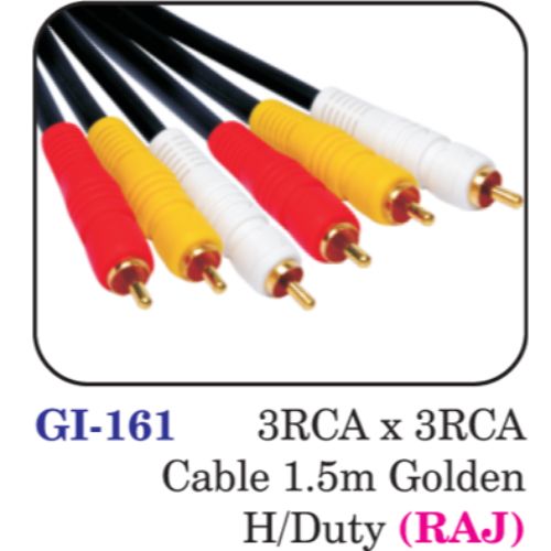 3rca X 3rca Cable 1.5m Golden H/duty (raj)