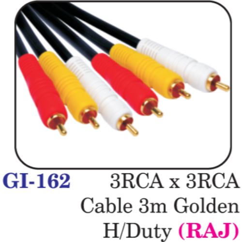 3rca X 3rca Cable 3m Golden H/duty (raj)
