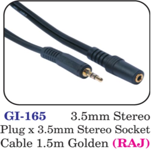 3.5mm Stereo Plug X 3.5mm Stereo Socket Cable 1.5m Golden (raj)