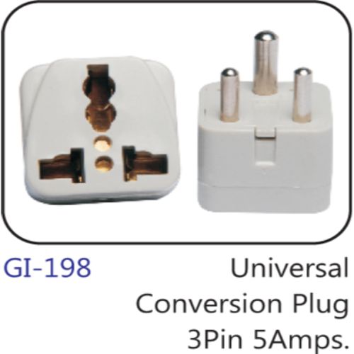 Universal Conversion Plug 3pin 5amps.