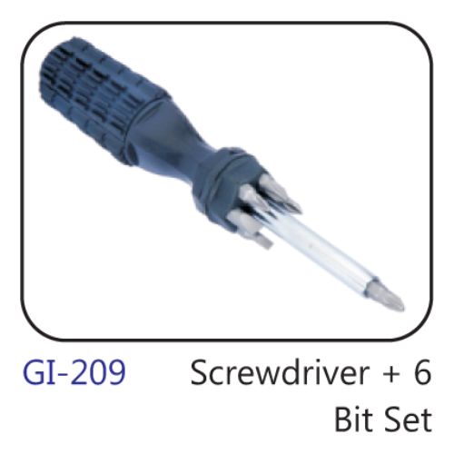 Screwdriver + 6 Bit Set