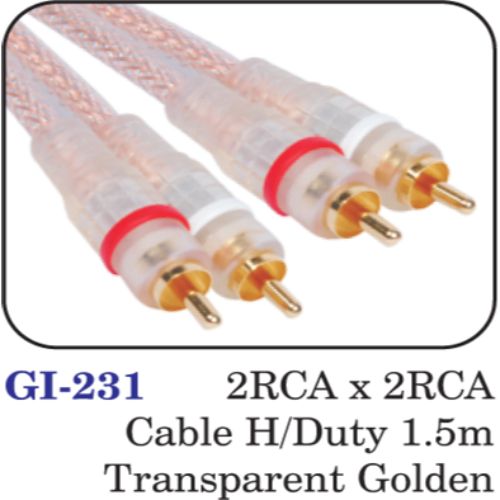 2rca X 2rca Cable H/duty 1.5m Transparent Golden