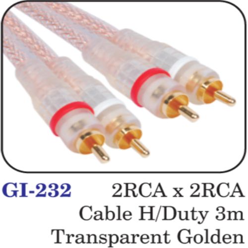 2rca X 2rca Cable H/duty 3m Transparent Golden