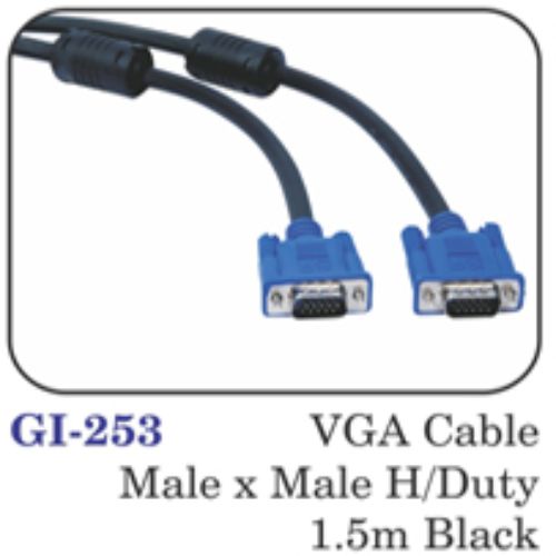 Vga Cable Male X Male H/duty 1.5m Black