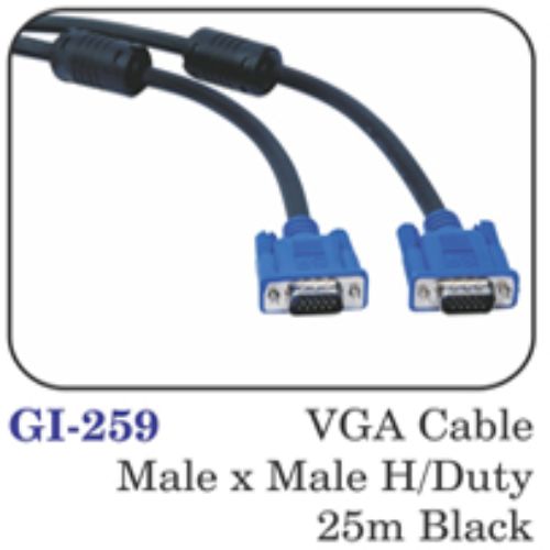 Vga Cable Male X Male H/duty 25m Black