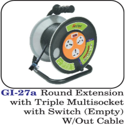 Round Extension With Triple Multisocket With Switch (empty) W/out Cable
