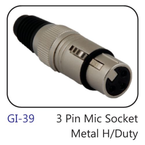 3 Pin Mic Socket Metal H/duty