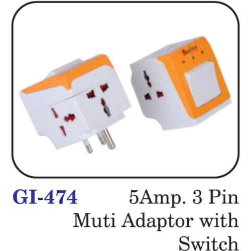 5amp. 3 Pin Multi Adaptor With Switch