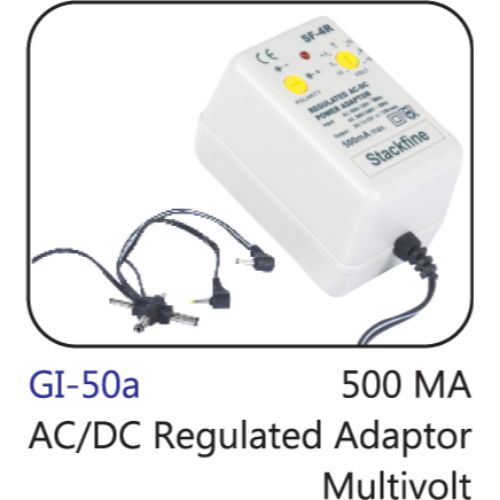 500 Ma Ac/dc Regulated Adaptor Multivolt