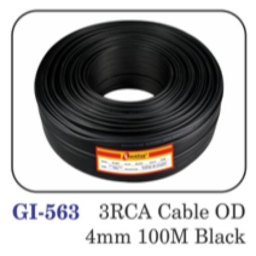 3rca Cable Od 4mm 100m Black