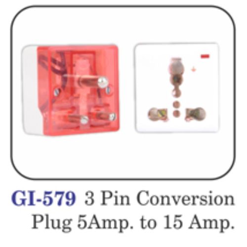 Universal Conversion Plug 3pin 5 Amps. To 15amps.