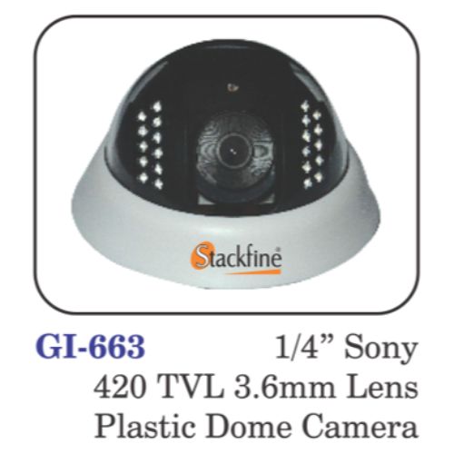 1/4" Sony 420tvl 3.6mm Lens Plastic Dome Camera