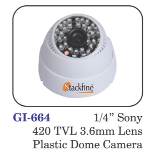 1/4" Sony 420tvl 3.6mm Lens Plastic Dome Camera
