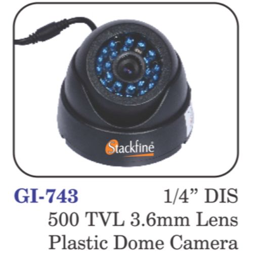 1/4" Dis 500 Tvl 3.6mm Lens Plastic Dome Camera