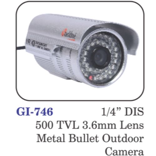 1/4" Dis 500 Tvl 3.6mm Lens Metal Bullet Outdoor Camera