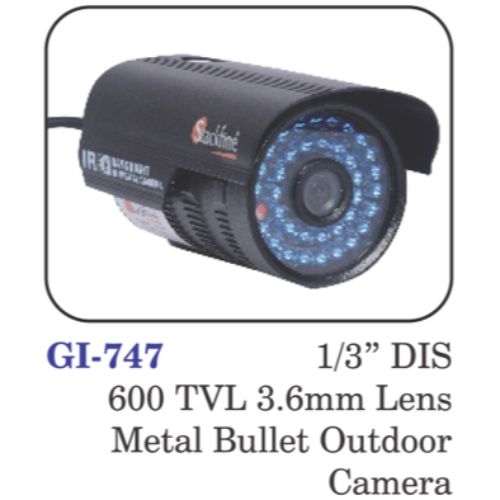 1/3" Dis 600 Tvl 3.6mm Lens Metal Bullet Outdoor Camera