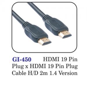 Hdmi 19 Pin Plug X Hdmi 19 Pin Plug Cable H/d 2m 1.4 Version